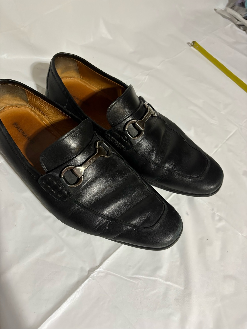 Magnanni Black Leather Bit Loafers with Silver Hardware soft leather